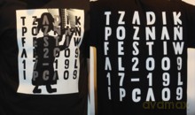 Koszulka z nadrukiem - rozmiar - M: Tzadik Poznań Festival 2009 - nadruk obustronny - czarno-biały [T-Shirt]