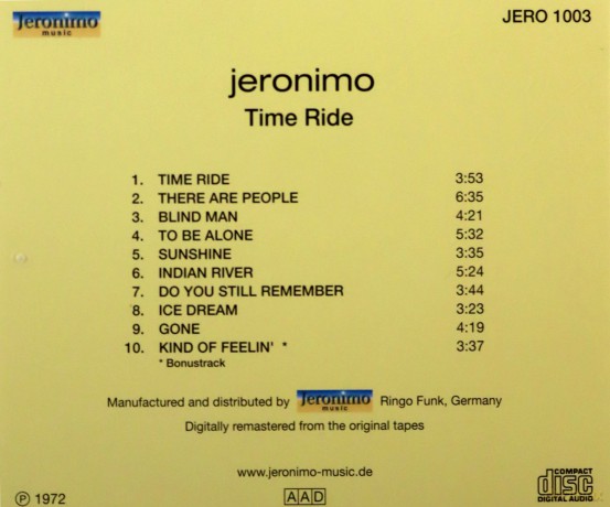 Jeronimo: Time Ride [CD]