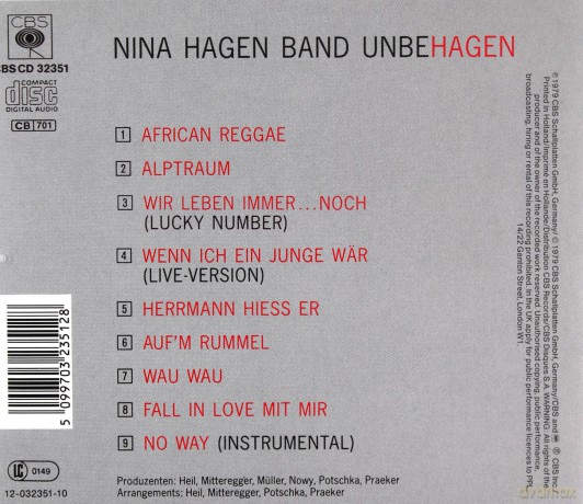 Nina Hagen: Unbehagen [CD]