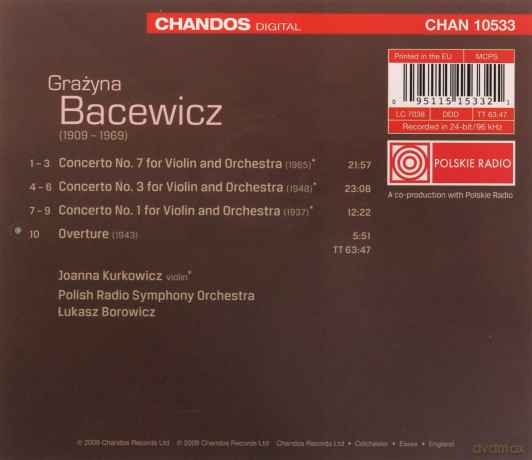 Grazyna Bacewicz: Violinkonzerte Nr.1,3,7 [CD]