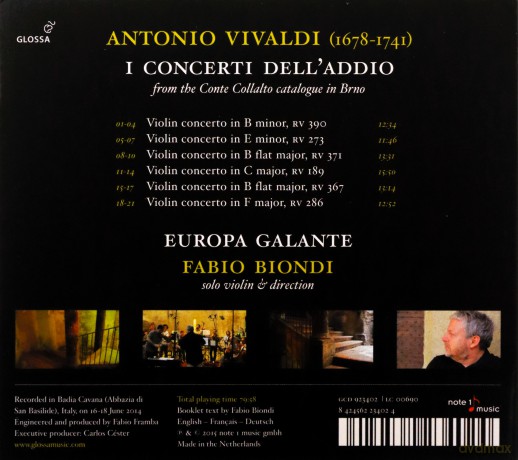 Antonio Vivaldi: Violinkonzerte RV 189, 273, 286, 367, 371, 390 [CD]