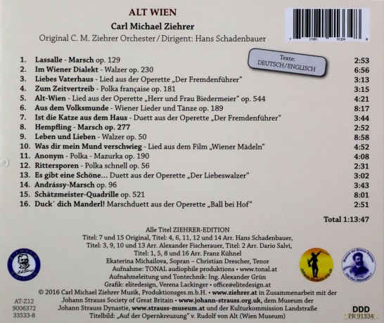 Carl Michael Ziehrer: Ziehrer-Edition vol. 24 Alt Wien [CD]