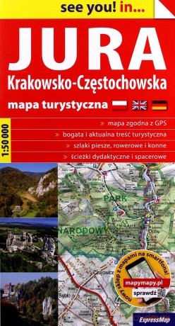Jura Krakowsko-Częstochowska papierowa mapa turystyczna 1:50 000