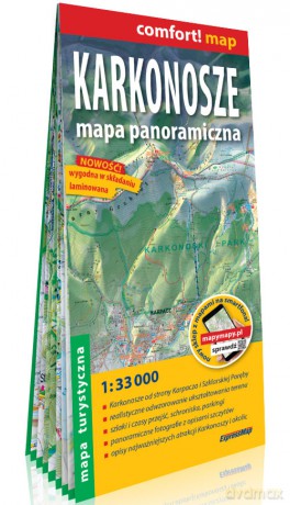 Karkonosze Mapa panoramiczna laminowana mapa turystyczna 1:33 000