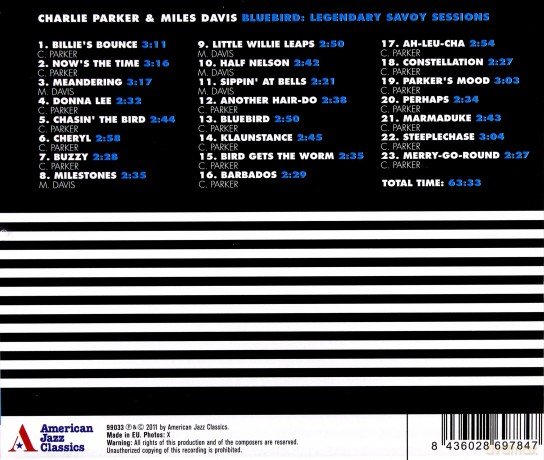 Charlie Parker, Miles Davis: Bluebird - Legendary Savoy Sessions [CD]