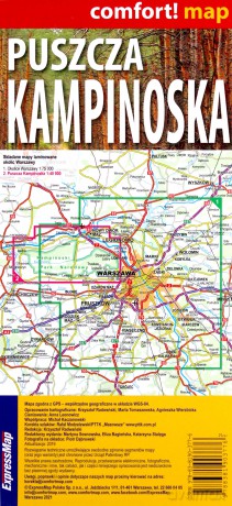 Puszcza Kampinoska laminowana mapa turystyczna 1:40 000
