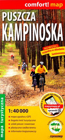 Puszcza Kampinoska laminowana mapa turystyczna 1:40 000