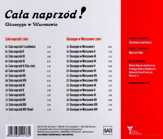 Wojciech Kilar: Cała naprzód / Giuseppe w Warszawie [CD]