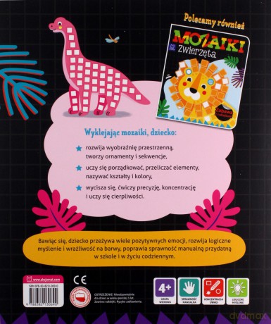 Mozaiki. Dinozaury. Zabawa z naklejkami [KSIĄŻKA]