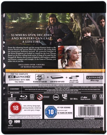 Gra o tron sezon 1-8 [BOX] [33xBlu-Ray 4K]