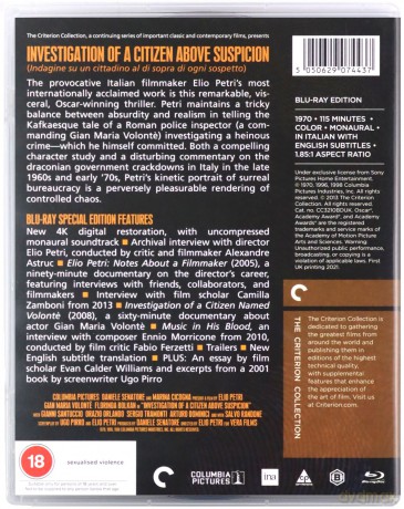 Investigation Of A Citizen Above Suspicion (Śledztwo w sprawie obywatela poza wszelkim podejrzeniem) [Blu-Ray]