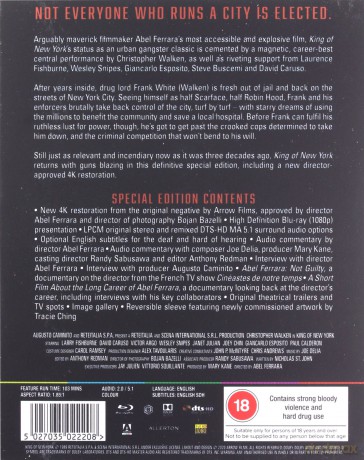 King Of New York (Król Nowego Jorku) [Blu-Ray]