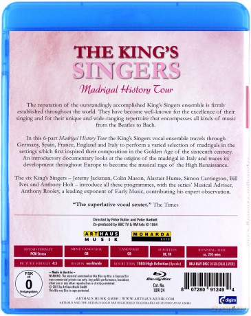 The King's Singers: Madrigal History Tour [Blu-Ray]