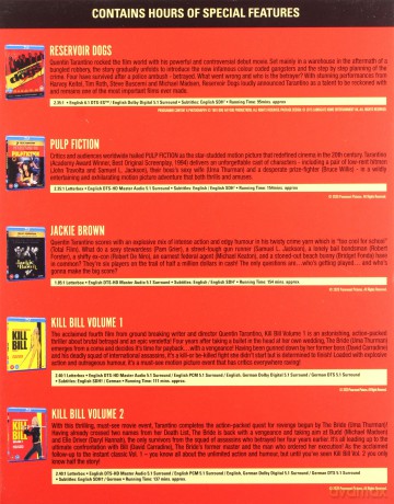Quentin Tarantino Collection (Pulp Fiction / Kill Bill Vol. 1 / Kill Bill Vol. 2 / Jackie Brown / Reservoir Dogs) [BOX] [5xBlu-Ray]