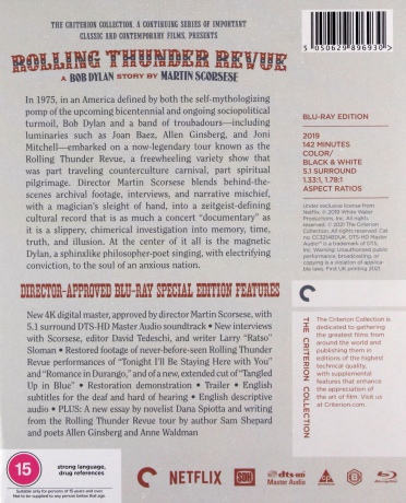 Rolling Thunder Revue: A Bob Dylan Story by Martin Scorsese (Rolling Thunder Revue: Opowieść o Bobie Dylanie od Martina Scorsese) [DVD]