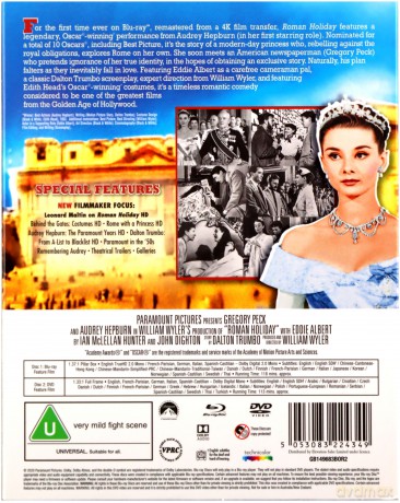 Roman Holiday (Rzymskie wakacje) [Blu-Ray]+[DVD]