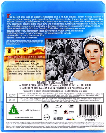 Roman Holiday (Rzymskie wakacje) [Blu-Ray]+[DVD]