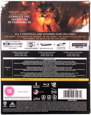 Hobbit 1-3 Trylogia [BOX] [6xBlu-Ray 4K]