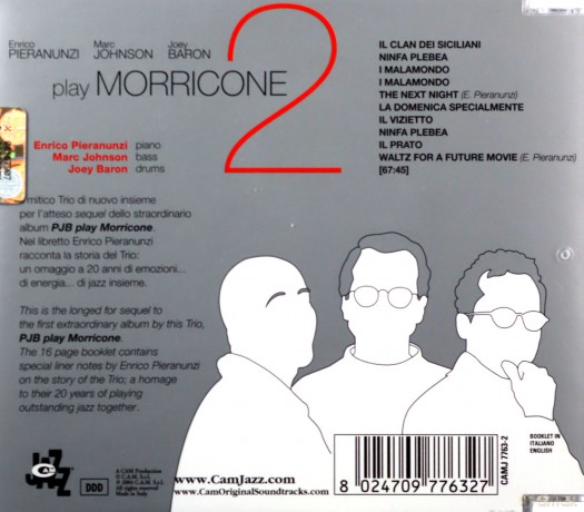 Enrico Pieranunzi, Marc Johnson, Joey Baron: Play Morricone 2 [CD]