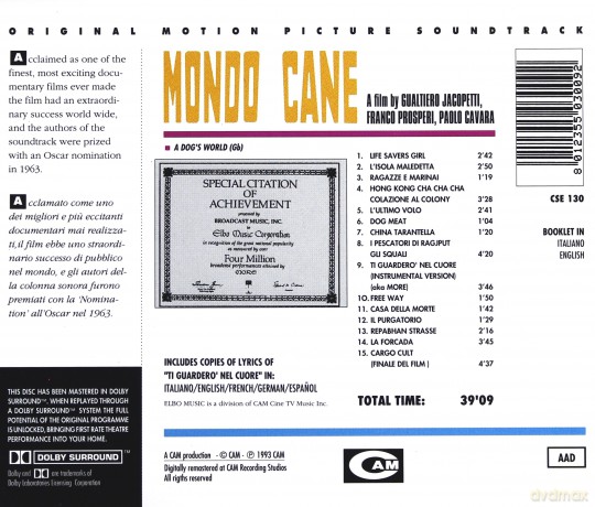 Mondo Cane (A Dog's World) soundtrack (Pieski Świat) [CD]