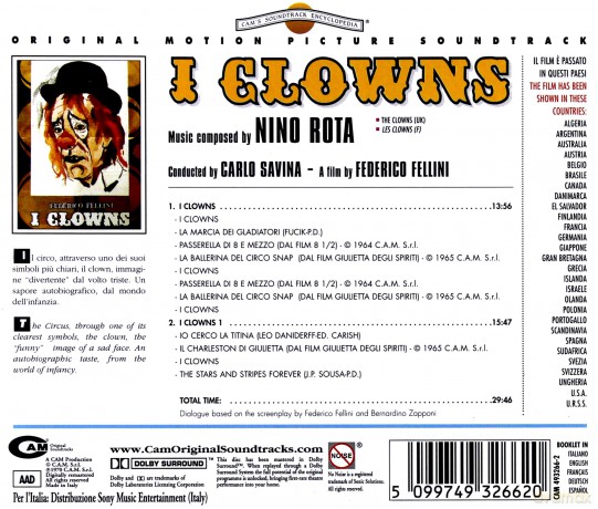 I Clowns (THE CLOWNS) soundtrack (Klauni) (Nino Rota) [CD]