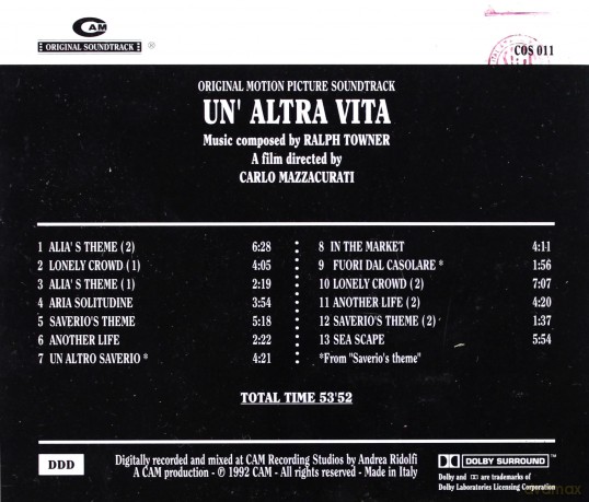 Un'Altra Vita (Another Life) soundtrack (Inne Życie) (Ralph Towner) [CD]