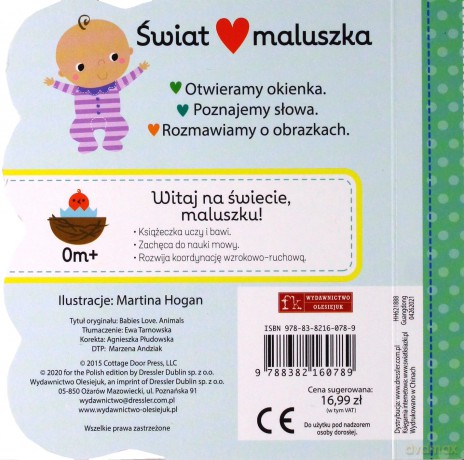 Świat maluszka. Zwierzątka. Książeczka z okienkam - Martina Hogan [KSIĄŻKA]
