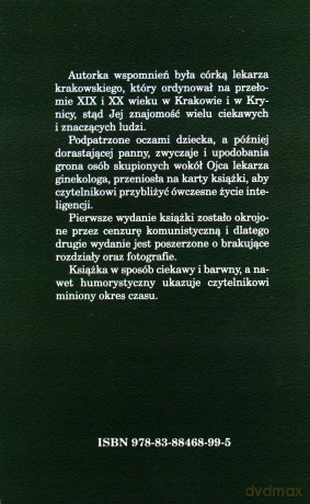 Tamten Kraków... Tamta Krynica - Eleonora z Cerchów Gajzlerowa [KSIĄŻKA]