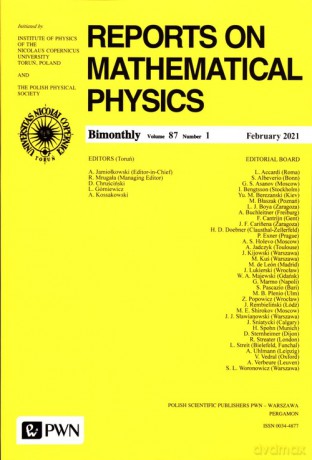 Reports On Mathematical Physics 87/1 Polska [KSIĄŻKA]