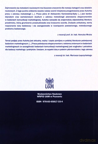 Planowanie eksperymentów z wieloma zmiennymi w badaniach komunikacji marketingowej - A. Kaniewska-Sęba [KSIĄŻKA]