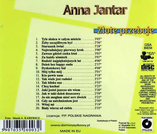 Anna Jantar - Złote Przeboje [CD]