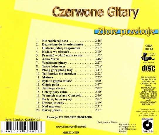 Czerwone Gitary - Złote Przeboje [CD]