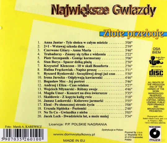 Największe gwiazdy - Złote przeboje [CD]