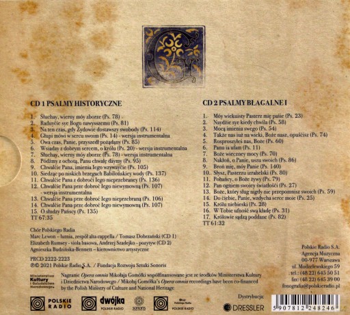 Mikołaj Gomółka: Melodie na Psałterz Polski vol. 5-6 [2CD]