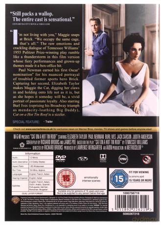 Cat On A Hot Tin Roof (Kotka na gorącym blaszanym dachu) [DVD]