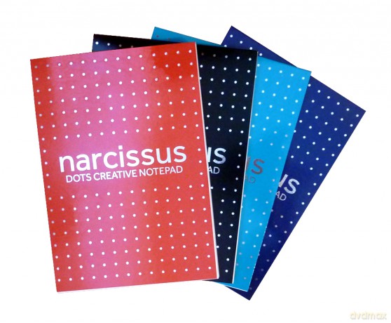 Blok Narcissus A5 80k kropka klejony z góry pakiet 4 sztuki