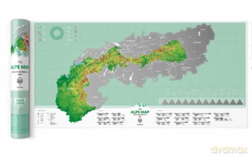 Mapa zdrapka Alpy