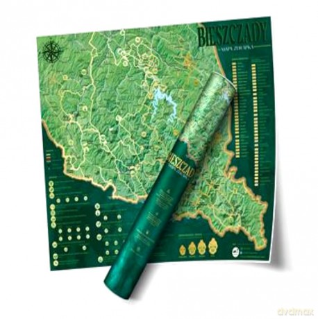 Mapa zdrapka Szlaki Bieszczad