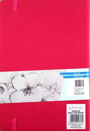 Notes sakura A5 linia różowy