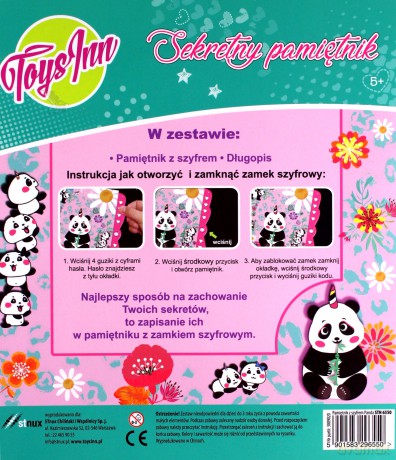 Pamiętnik na szyfr panda