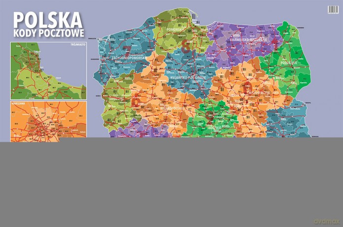 Podkładka na biurko Polska kody pocztowe
