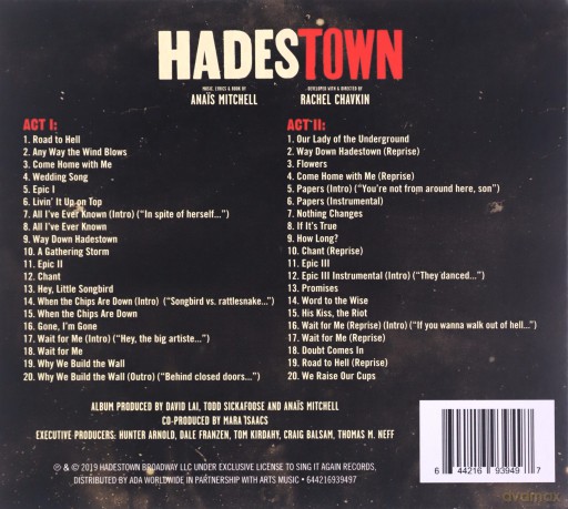 Hadestown soundtrack (Anais Mitchell) [2CD]
