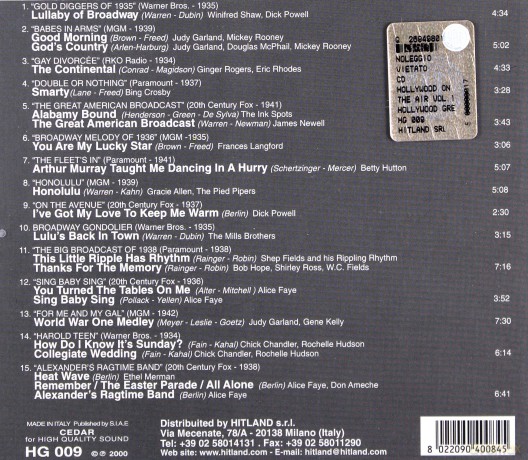 Hollywood On The Air Vol.1 soundtrack [CD]