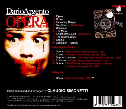 Opera soundtrack (Claudio Simonetti) [CD]