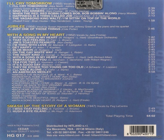 Susan Hayward Originals - Hollywood Greats soundtrack [CD]