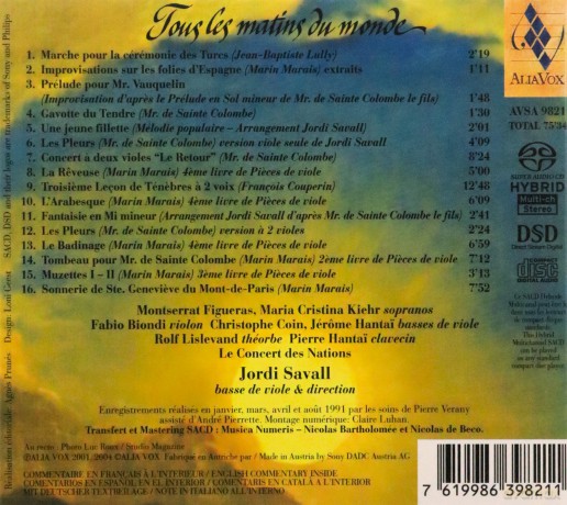 Tous Les Matins Du Monde soundtrack (Jordi Savall) [SACD]