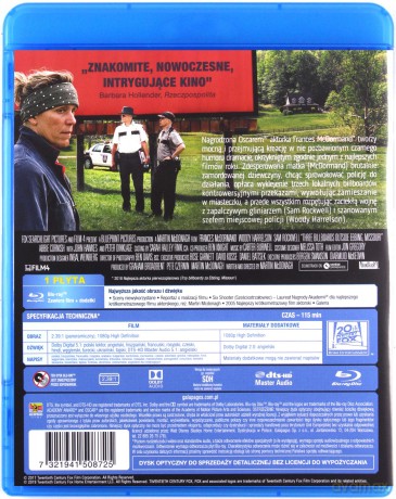 Trzy billboardy za Ebbing, Missouri [Blu-Ray]