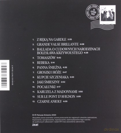 Patrycja Ziniewicz: List do Czarnego Anioła - Piosenki z repertuaru Ewy Demarczyk [CD]