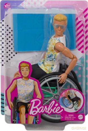 Barbie. Lalka ken na wózku inwalidzkim