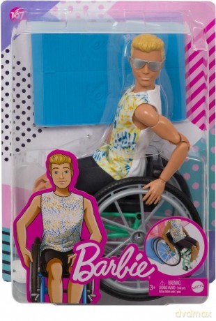 Barbie. Lalka ken na wózku inwalidzkim
